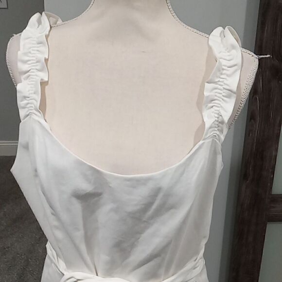 Copper Key sleeveless white jumpsuit with ruffle straps. Size XL NWT - Picture 2 of 4